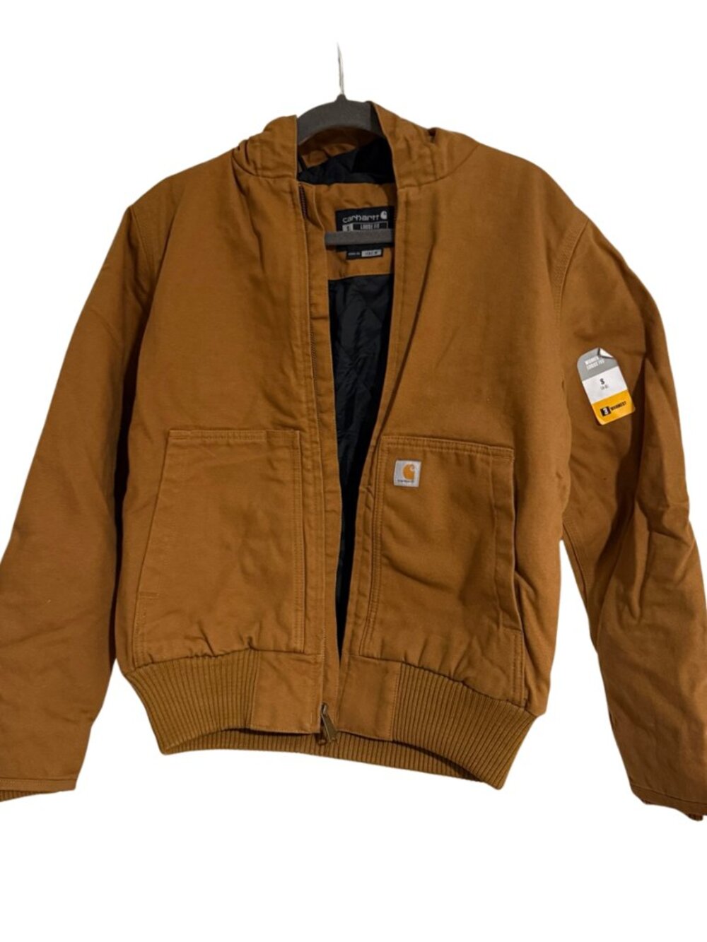 Carhartt Women's Washed Duck Insulated Hooded Jacket Brown Small NWT